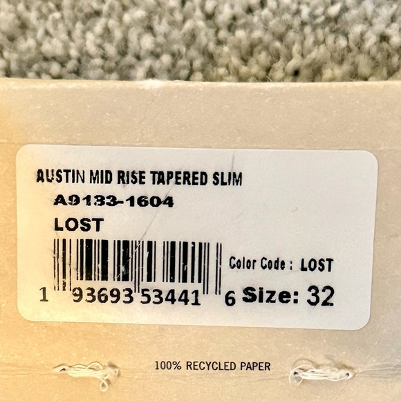 NWT AGOLDE Women’s Austin Mid Rise Slim in Lost 28” Inseam 100%‎ Cotton Size 32 - Picture 4 of 13